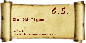 Ohr Sólyom névjegykártya